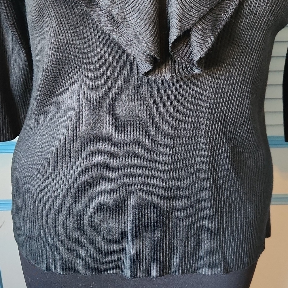 New York & Company Black Ruffled Sweater Top - Picture 4 of 12